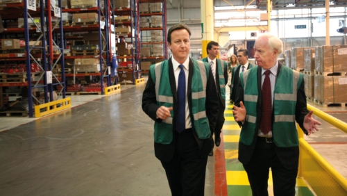 David Cameron on a facility tour hosted by JohN Neill